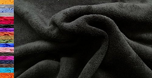 Stoffbook Wellness FLEECESTOFF WEICH Stoff Stoffe, E223 (Schwarz)