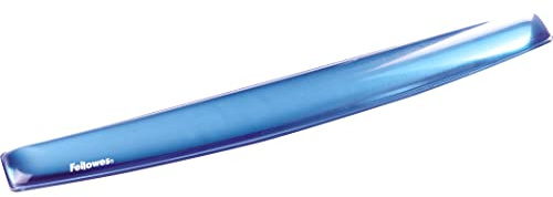 Fellowes Gel Crystals - Reposamuñecas para teclado, azul
