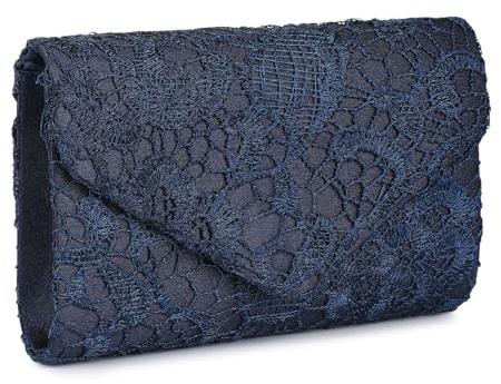UBORSE Lace Clutch Purses for Women Royal Blue Floral Evening Bag Envelope Formal Clutch Bag Party Prom Cocktail Purses