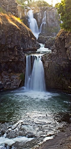 Melis-Folienwerkstatt Türtapete Türposter selbstklebend – Wasserfall in den Bergen - 90x205cm und 100x210cm - Fototapete Poster Türfolie Tapete – T00128