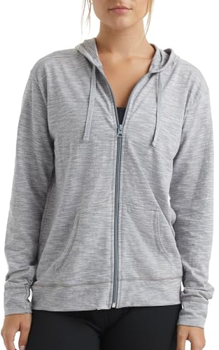 Hanes Womens Slub Knit Full-zip Hoodie, Textured Cotton Zip-up T-shirt For, Dada Gray Pe Heather, XX-Large US