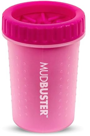 Dexas MudBuster Hundtass-rengörare, husdjursutrustning av högsta kvalitet och hundtillbehör för hundar, lätt att använda, utan kladd, BPA-fri, patenterad produkt, rosa, medium