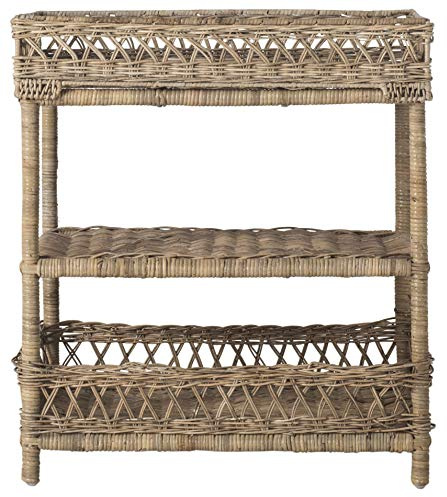 SAFAVIEH Home Collection Ajani Natural Wicker 3 Tier Accent Table