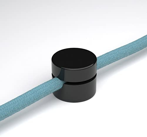Fixation Murale Passe-câble Universel pour câble Textile pour éclairage 2x0,75 et 3x0,75 - Noir