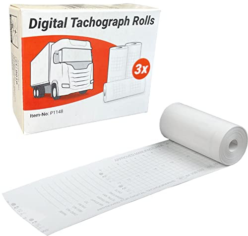 3 rotoli per tachigrafo, 57 mm x 8 m, adatti per Actia, Siemens, Stoneridge, Intellic, Efkon