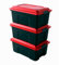 Sundis Locker 40L x3 Caja almacenaje de plástico, Negro/Rojo, 3x40L