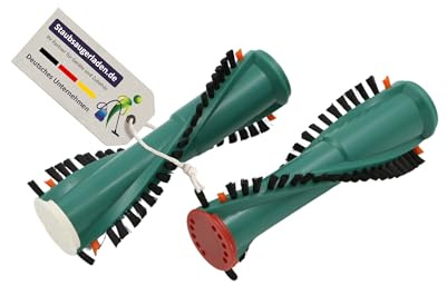 1 Paar Hochwertige Ersatzbürsten Bürsten Rundbürsten Bürstenrollen Walzen passend für Vorwerk ET 340, EB 350 EB 351 EB 351F - Made in Germany