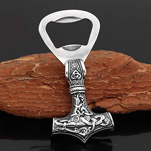 Thor's Hammer Bottle Opener, Norse Viking Mjolnir Odin Mythology Portable Key Chain, for Party Pub Bar Gifts Wine Corkscrew Beer Beverage Wrench