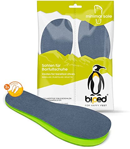biped minimal sole ASTORGA - 2 Paar Einlegesohlen für Minimal- & Barfußschuhe - Samtig weiche Premium Velours Sohlen – Barfuß Schuheinlagen für Erwachsene und Kinder(40)