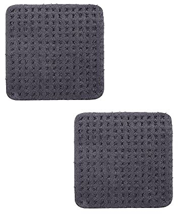 PANA Flauschiges Badvorleger Set • Microfaser Microfaser Badematte • Flauschiger und Rutschfester Badvorleger • 2er Pack • Größe: 45 x 45 cm • Farbe: Anthrazit