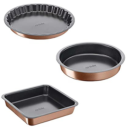 Tefal - Set Airbake Moule à manqué Moule à cake et Moule à tarte - 3 pièces | Technologie Airbake pour une cuisson homogène - Démoulage facile grâce au revêtement antiadhésif - Compatible lave vaisselle
