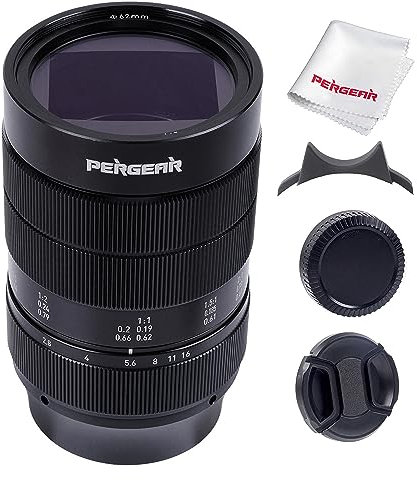 PERGEAR 60mm F2.8 II Ultra-Makro-Objektiv mit 2-facher Vergrößerung, kompatibel mit spiegellosen Vollformatkameras mit Canon EOS-R-Montage EOS R RP R5 R6 R7