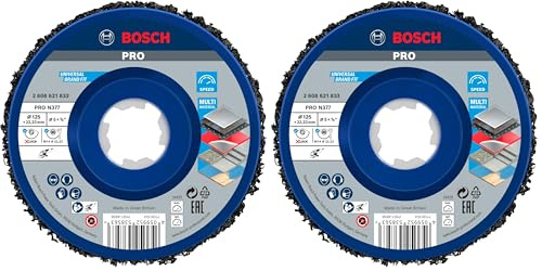 Bosch Accessories Disco de limpieza X-LOCK N377, metal y acero inoxidable, diametro 125 mm, accesorio de amoladora (Paquete de 2)