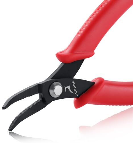 GOLD DEER Bent Nose Pliers Bent Chain Nose Pliers Bent Long Nose Pliers Mini Curved Nose Pliers Precision Pliers Jewelry Making Tool Functional Micro Professional Tool for Gripping Bending Wires