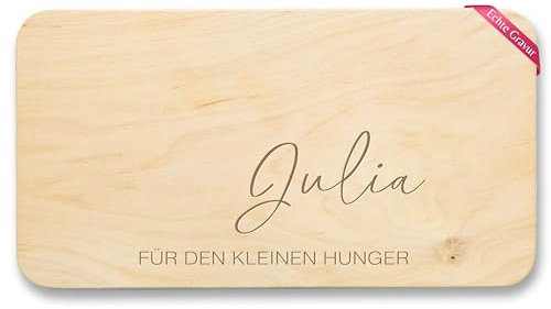 Frühstücksbrettchen Holz Natur - Statement - Für den kleinen Hunger I Zeit Geschenk Pausen Brett I Brotzeitbrett - 22x12 - Holz - brettchen pause geschenkideen küche holzbretter brotzeit