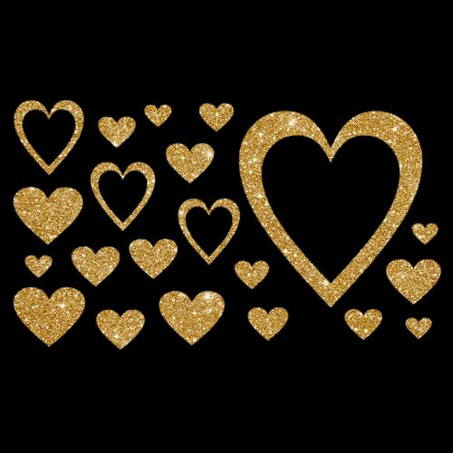 Glitterdekaler med strykbild glitter strykbilder karneval hjärtan glitter bild att stryka på hjärtan glitter flex hjärta bling påstrykning hjärtan guld