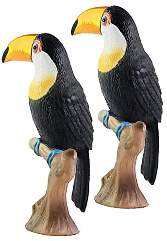 BESTonZON 2 Stück Stofftier Riesentukan Als Wohnkultur Dekoration Realistisches Vogelmodell Vogelfiguren Für Drinnen Tiermodelle Aus Plastik Für Junge Mädchen Simulationstier Statue Für Eink