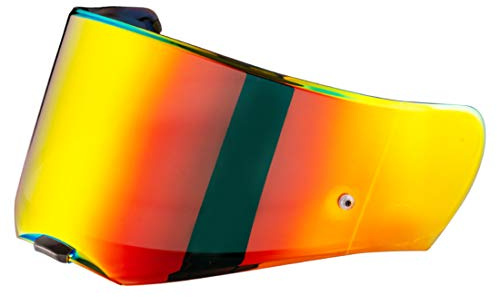 VCOROS Visiera Casco per LS2 FF390,Visiera del Casco Lente,Sostituzione della Visiera della Lente del Casco del Parabrezza del Motociclo,Accessori per Caschi da Moto (Rosso cromo)
