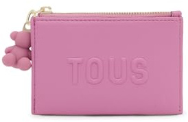 TOUS Monedero Tarjetero Rosa Oscuro, para Mujer, Medidas 8,5 x 11,5 x 1 cm, Colección Brenda