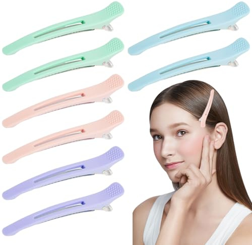 8 Pezzi Pinze Capelli, Fermagli per Capelli per lo Styling Della Sezione, Pinze per Capelli a Becco D'anatra Senza Pieghe, Mollette Trucco per Capelli Anatra Bill Clip,Pinze Capelli Donna