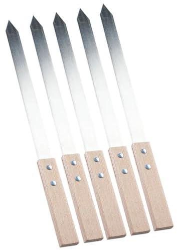 Metallspett Kabob grillspett 2 cm x 40/50, storlek, spett för grillning för kebab, grillspett (40 x 2 cm-5 st)