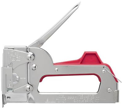 Arrow T2025 2-In-1 Staple Gun and Wire Tacker for Upholstery, Crafts and Low Voltage Wiring, Fits 3/8”, 7/16, or 9/16” Round Crown