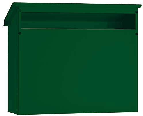 ARREGUI V4073 Maxi Durchwurfbriefkasten aus verzinktem Stahl, Größe M (DIN A4), Briefeinfang für Briefeinwurf oder Einwurfblende, grün