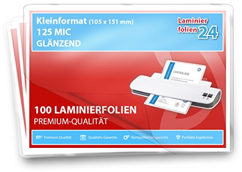 XLam Laminierfolien A6 Rahmen (105 x 151) - 2 x 125 Mic - glänzend - 100 Stück - PREMIUMQUALITÄT FÜR PERFEKTE LAMINIERERGEBNISSE