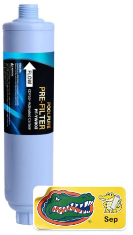 POOLPURE Prefiltro de extremo de manguera de jardín para piscina, jacuzzi, spa, reducción considerable de cloro, metales pesados y olor, se adapta a cualquier rosca estándar de manguera, pack de 1