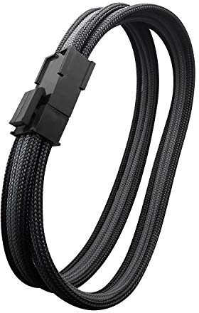 EZDIY-FAB EPS 8-Pin Female to CPU 8-Pin (4+4) ATX 4 Pin Male Power Supply Converter Adapter Extension Cable for Motherboard 11.8 inch (30 cm)-Black and Grey