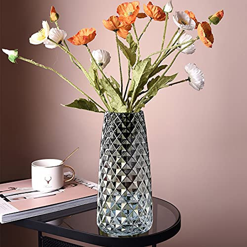 Hey_you Glasvase, Ins Style handgemachte kristallklare Blumenvase Dekorative Vase mit Ananasmuster Blumenblume Pflanzenbehälter für Home Office Dekor, Geschenk für Hochzeit, Einweihungsparty