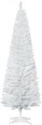 HOMCOM Künstlicher Weihnachtsbaum 180 cm mit 390 Spitzen für Drinnen Weiß | Tannenbaum Künstlich, Christbaum, Weihnachtsdeko