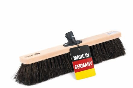 Arenga Straßenbesen 50cm Breit Natur-Borsten QuickFix Besen ohne Stiel | Nassfest und Ölbeständig, Arenga-Pflanzen-Naturfaser Borsten, Für Draußen Außenbereich, für Standardstiele