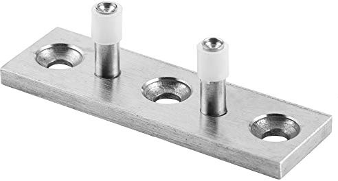 Untere Bodenführung für Scheunentore aus Edelstahl, Bodenschiene für Scheunentore mit Doppelrollen für Holztüren, Schiebetüren, Scheunentore (2x2x6,5cm)