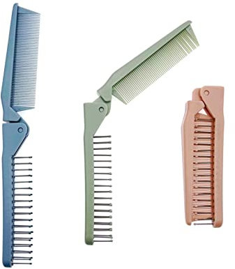JZK 3 spazzole pieghevoli per capelli, pettine, spazzola massaggiante e pettine a denti fini, spazzola compatta da viaggio tascabile, per donne e ragazze