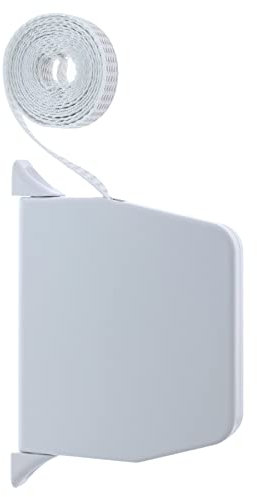 ToniTec Avvolgitore per tapparelle, orientabile, bianco, con filettatura automatica, con cinghia da 5 m