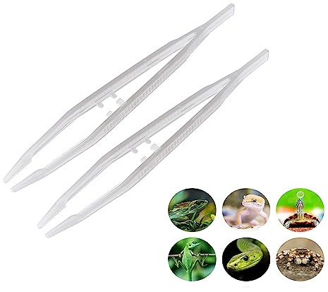 Vctitil 2 Stück 18 cm gerade Pinzette Fütterungszange Lange Pinzette Reptilien-Futterpinzette Leuchtend Rutschfest Langlebig