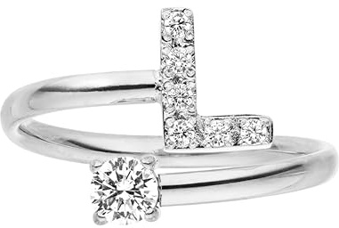 Purelei Buchstaben Ring – Damenring aus langlebigem Edelstahl – Wasserfeste Ringe – Verstellbare Ringe von Größe 50 bis 60 – Modeschmuck für deinen individuellen Look