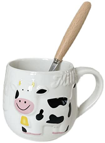 Service à thé en céramique orientale, ensemble de théière, tasse en céramique mignonne avec cuillère, 400ML, tasse à café en céramique, tasses à thé et à boisson au lait, tasse en porcelaine for café,