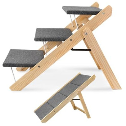 Hunderampe, Hundetreppe zum Bett, Treppe für Hunde zum Einsteigen ins Bett, für kleine, große alte Hunde, Katzen für hohe Betten, Auto, SUV, Sofa, Couch, faltbar, tragbar, Autorampen, Hunderampe