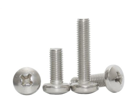 100pièces M3×10mm Vis à tête ronde cruciforme en acier inoxydable 304, boulon à tête plate allongée