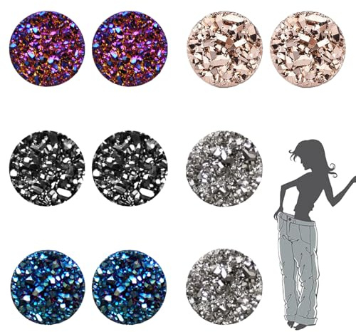 5 Paires Clips Oreilles, Clip Oreille, Boucle D'oreille Clip Femme, Boucle Oreille Sans Trou (Argent, Bleu, Noir, Champagne, Violet)