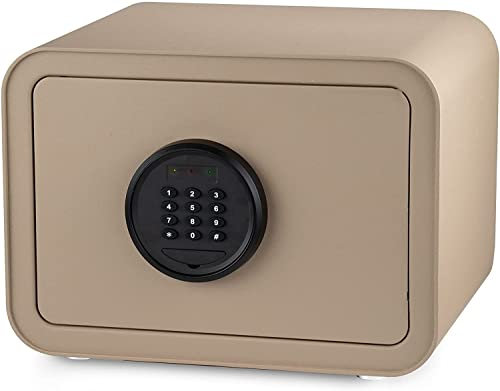Fireproof Waterproof Safe Cabinet Safes QT25 Electronic Safe - Gun Deposit Cabinet Lock Box - Double Safety Keypad Password Lock & Key Electronic Bolt Locking - Secure Pistol Handgun Valuabl
