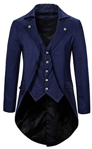 Cappotto da uomo giacca gotica abito smoking, costume praty outwear camicia classica da uomo, Marina Militare, M