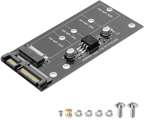 CERRXIAN M.2 NGFF auf SATA 3.0 Adapter, SATA 3 auf M.2 (NGFF) SSD 7+5 Pin Konverter Karte, Unterstützung B 30/42/60/80mm Stick und B & M Stick