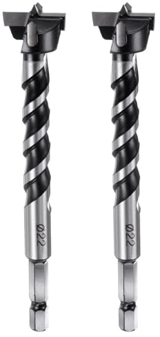 sourcing map 2 Pcs Forstner Drill Bit 22mm (7/8) Dia YG8/C1 Tungsten Carbide Twist Wood Forstner Bits Hole Saw Auger Opener Cutter for Woodworking Drilling