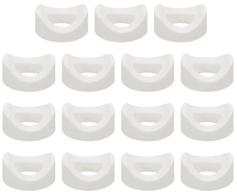 QUARKZMAN 50 Piezas de Arandelas Redondas de Plástico, 6mm x 12mm x 3mm Arandela Cóncava Blanca de PE para Fijación de Tubos Redondos