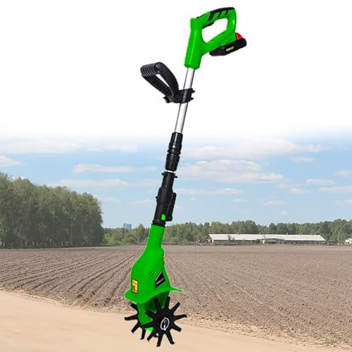 Beachtiful Piccola Motozappa a Batteria, Motozappa Elettrica, Motozappa da Giardino Alimentata a Batteria, Motozappa Elettrica Portatile per Prato, Cortile, Coltivazione del Terreno,Green