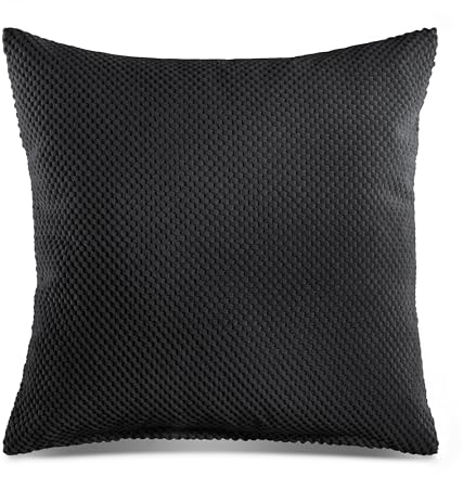 Quantum Interior by Maxland Dekokissen gefüllt extra weich ca.45x45/ 70x70 cm mit Strukur Bubble Zierkissen Größen, Sofakissen (Schwarz, 45x45)