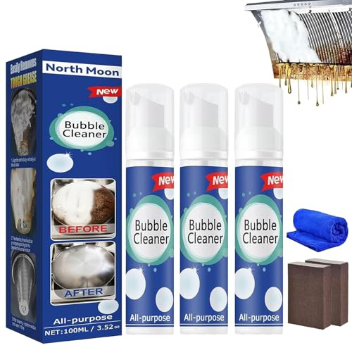 North Moon Bubble Cleaner Foam, Bubble Cleaner Foam Spray, schäumender Fleckenentferner für schwere Öle, Dodorado Foam Cleaner, schäumender Fleckenentferner für schwere Öle (30, 3Pcs)
